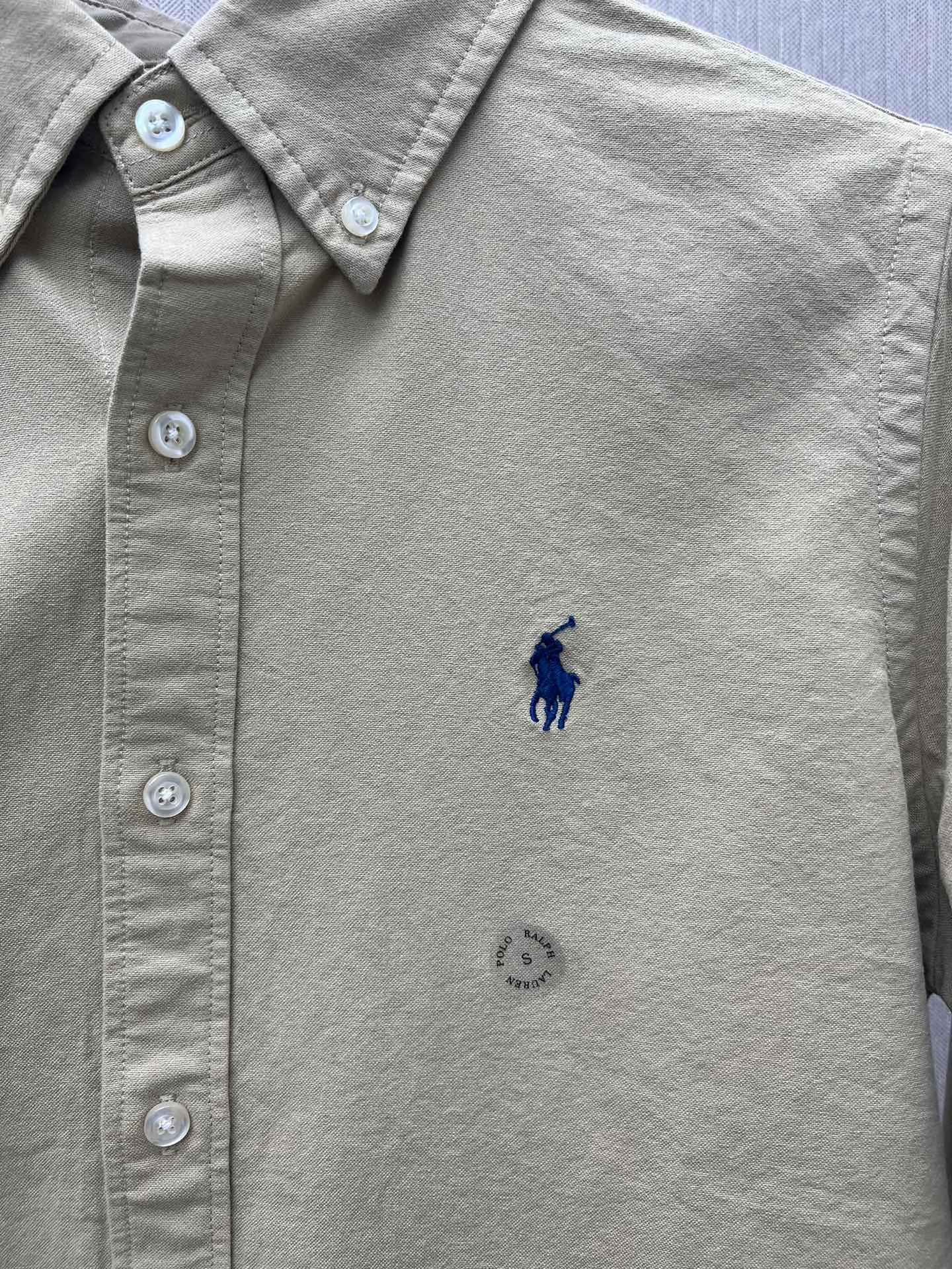 🅿️460 Polo 25ss new solid color logo embroidered buttoned long-sleeved shirt men's high version code number: XS.S.M.L.XL.